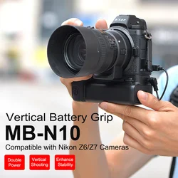 KingMa MB-N10 Vertical Battery Grip Holder For Nikon Z6 II Z7 II Z6 Z7 Z5 Camera Handle Grip work with 1 or 2pcs EN-EL15 Battery