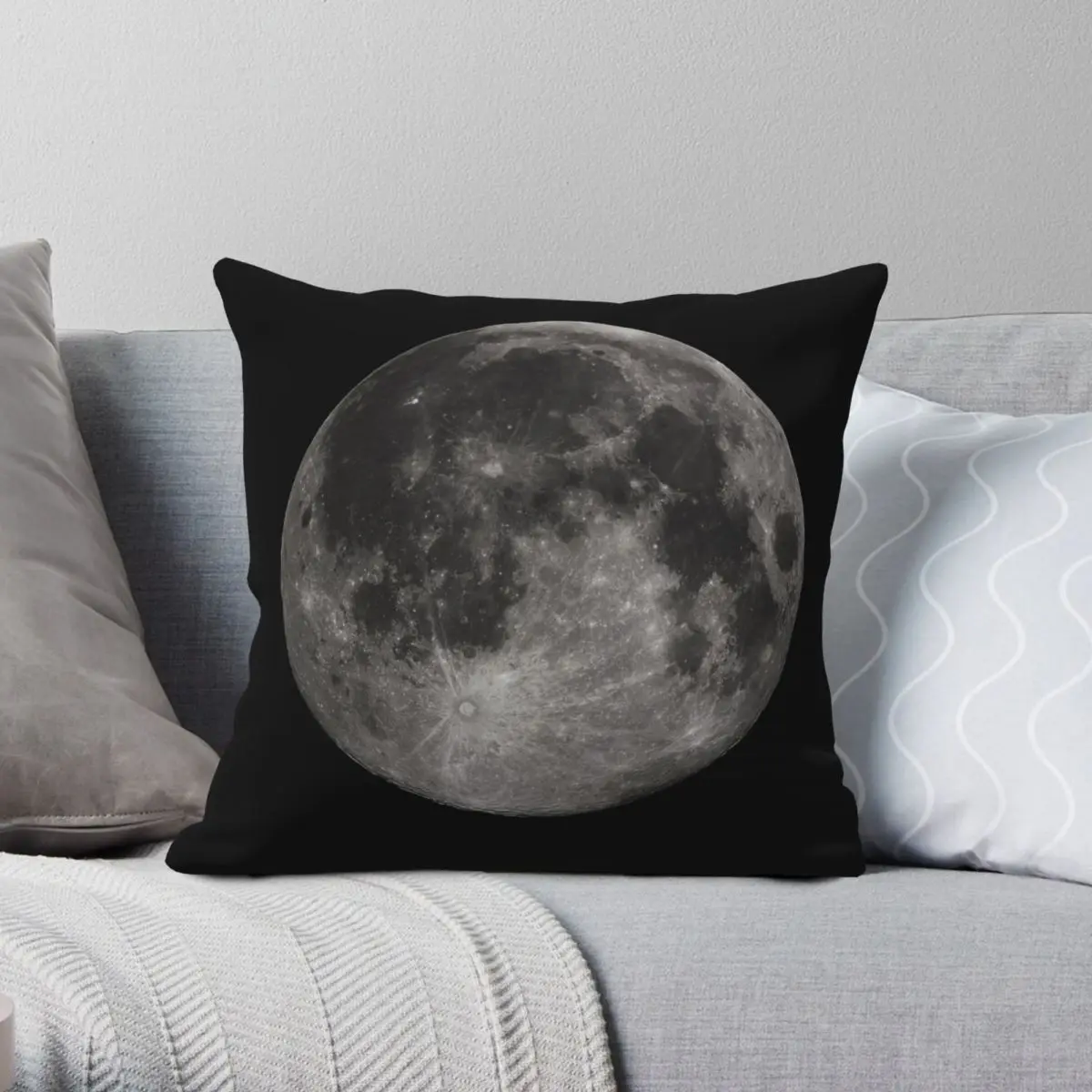 

Full Moon Pillow Square Pillowcase Polyester Linen Velvet Printed Zip Decor Car Cushion Cover