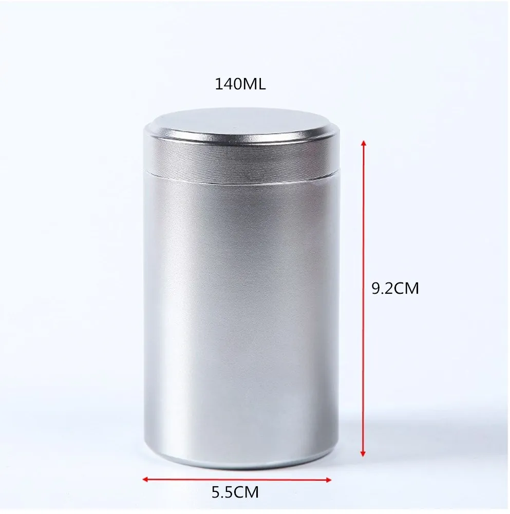 140ML Airtight Smell Proof Container Aluminum Herb Stash Metal Sealed Can Tea Jar Storage Boxes