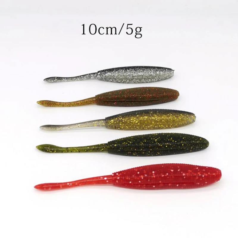 10pcs/bag DYGYGYFZ 10cm 5g Pin Tail Wobblers Fishing Lures Silicone Soft Bait  Soft Worm Perch Mandarin Fish Bait