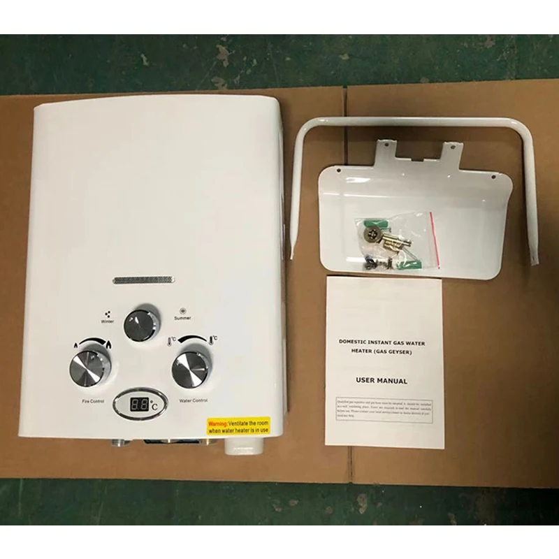 التخييم سخان مياه RV سخان مياه يعمل بالغاز سخان مياه مقطورة في الهواء الطلق التخييم حمام فوري سخان مياه البترول المسال 6L