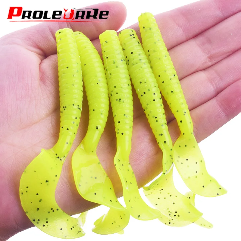 5PCS Long Tail Worm Fishing Soft Baits 80mm 4.3g Jig Wobblers Fishy Smell With Salt Silicone Lures Bass Carp Pike Pesca Tackle