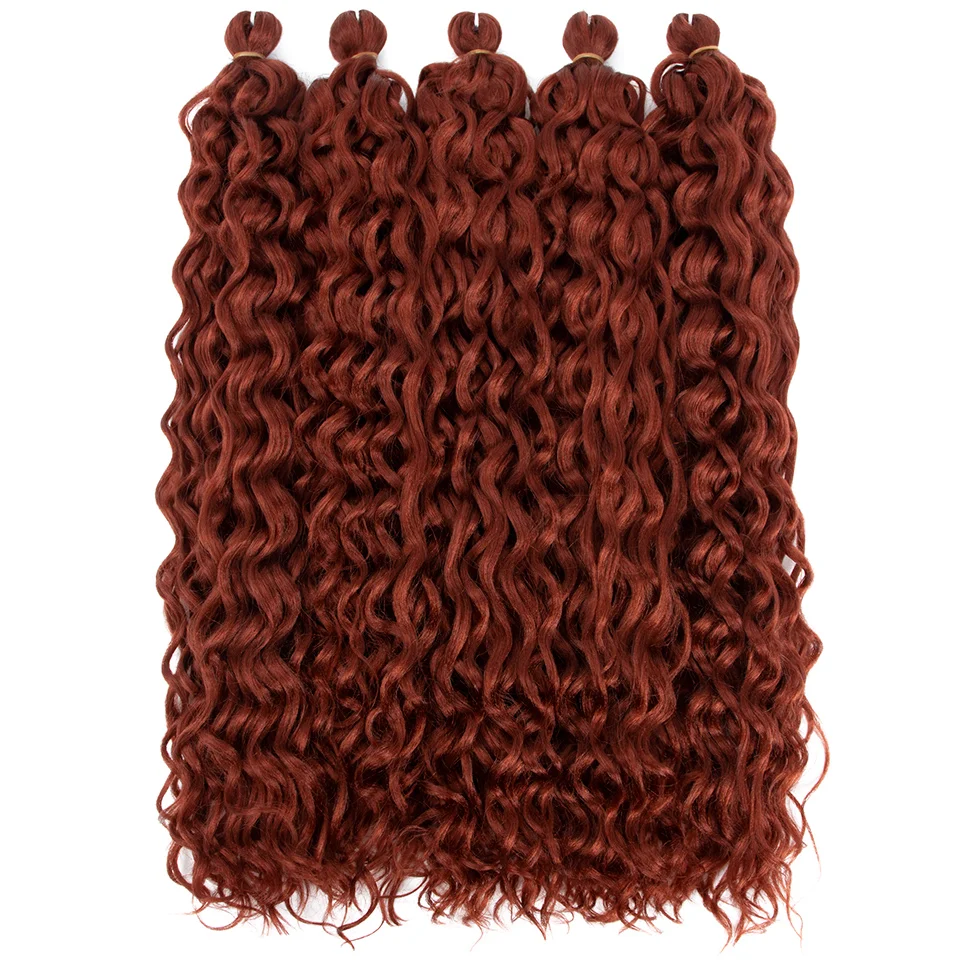 Extensiones de cabello trenzado Ocean Wave para mujer, trenzas de ganchillo, cabello sintético Afro Curl, ombré, rizado, Rubio, rosa, 24 pulgadas