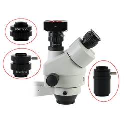 0.35X 0.5X Objective C mount Lens Adapter SZMCTV1/2 1/3 1X Fo Simul Focal Trinocular Stereo Microscope HDMI VGA USB Video Camera