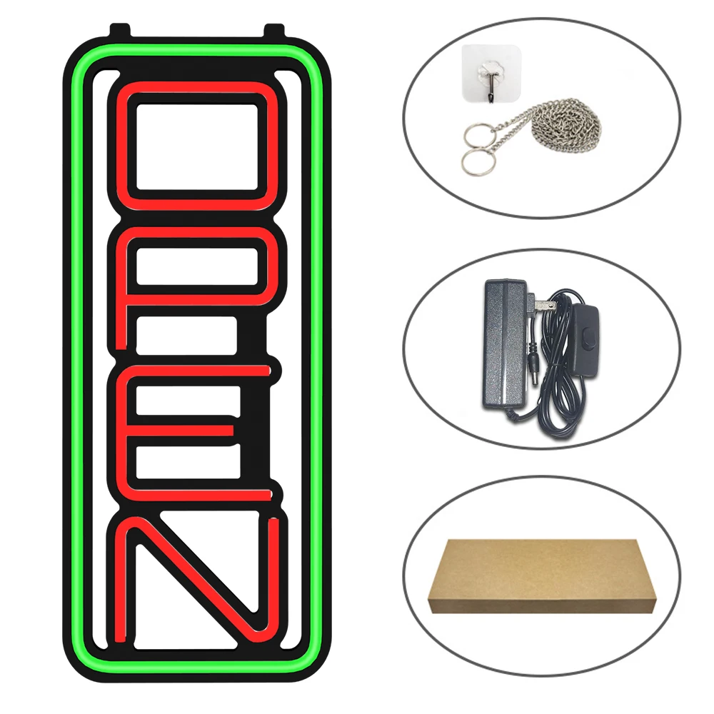 Commercial Lighting Vertical Style Super brightness LED Neon Open sign for Store Shop Bar Advertising Wall Mount Lighting