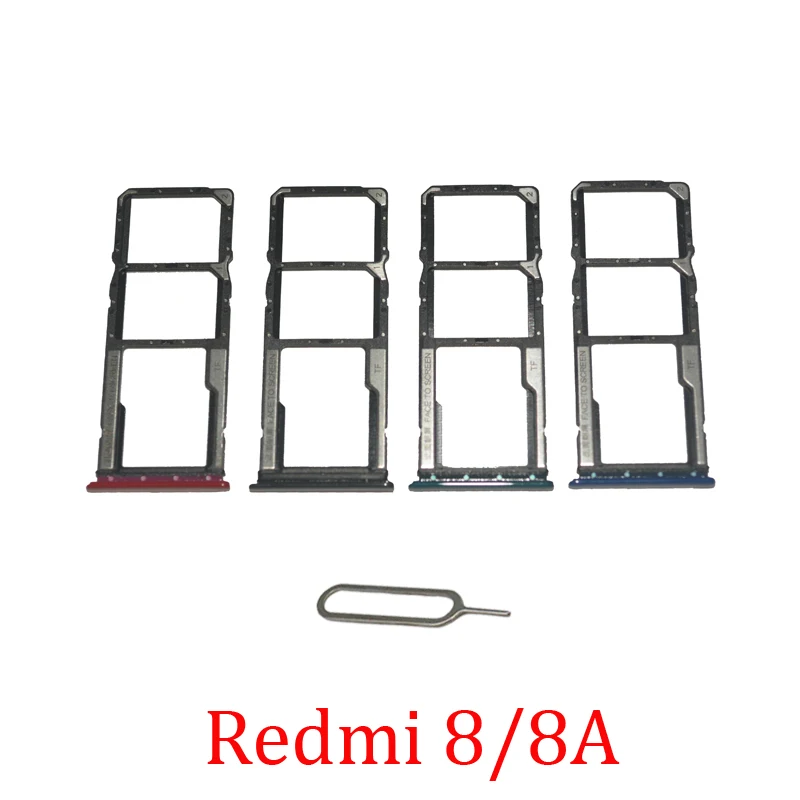 Phone SIM SD Card Trays For Xiaomi Redmi 8 8A Note 8 Por 8T Phone SIM Chip Card Slot Holder Drawer Part + Pin