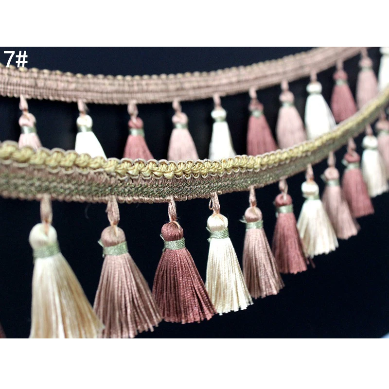 50CM100CM length 80MM Wide Curtain Fringe Trim Tassel Fringe Trimming lace DIY Latin Dress Stage Clothes Accessories Lace Ribbon