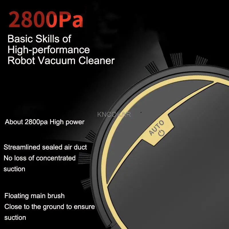 2800Pa Fully Automatic Robot Vacuum Cleaner Mopping and Sweeping Dual Mode Sweeping Robot Anti-dropping Vacuuming Robot