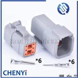 1 set Deutsch DTM 6pin connector DTM06-6S Male Female Auto Waterproof Connector Automotive Sealed Plug DTM04-6P