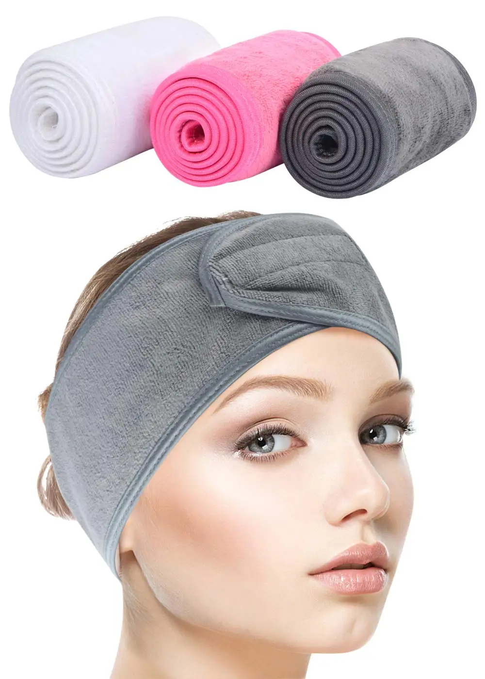 Perm Facial Headband Make Up Wrap Head Cloth Headband Adjustable Towel for Face Washing,Absorb Water Hairdresser Styling Tools