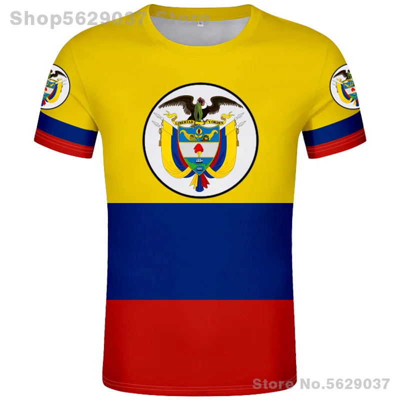 Colombia T Shirt Diy Free Custom Made Name Number Col T-Shirt Nation Flag Co Spanish Republic Country Logo Print Photo 0 Clothes