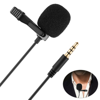Omnidirectional Capacitance Metal Microphone 3.5mm Jack Lavalier Microphone Mini Audio Mic for Laptop Computer Mobile Phone