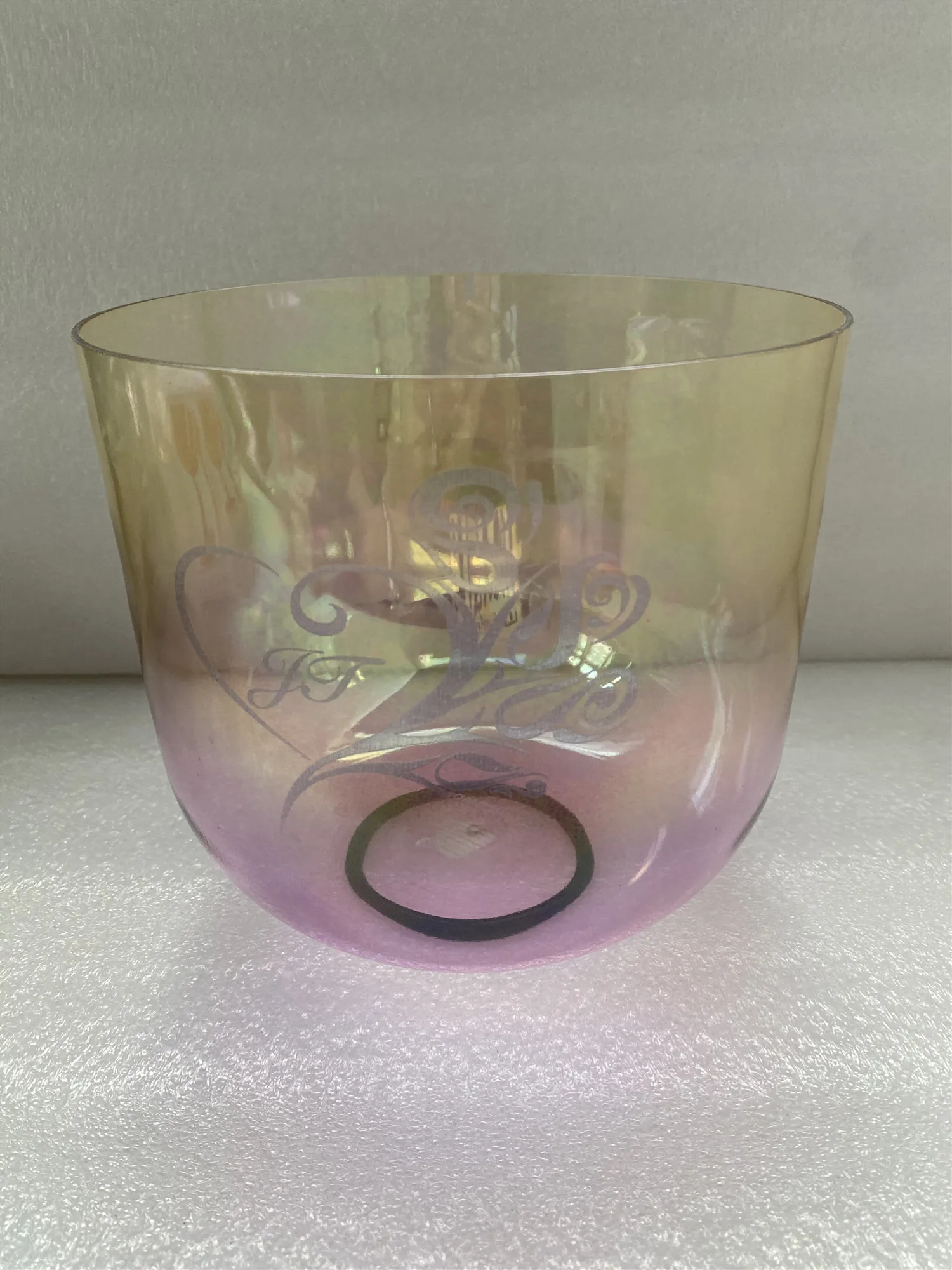 Magic mixed color crystal singing bowl 3rd octave 