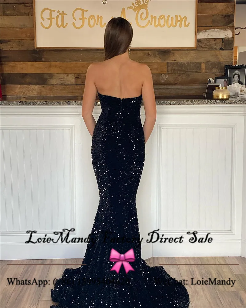 Schwarz Meerjungfrau Prom Kleider 2022 Lange Abnehmbaren Rock Zug Roter Teppich Promi Kleid Sparkly Pailletten Abend Party Kleider