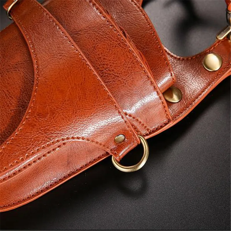 Multifunktions 1PC Schwarz Rindsleder Haar Scissor Tasche Clips Tasche Friseur Barber Scissor Holster Beutel Halter Fall Mit Gürtel – Detail 7