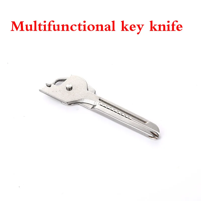 1PC Portable Stainless Steel EDC Multi Tool Keychain Camping Outdoor Utility Camping Survival Utility Multi Function Key Knife