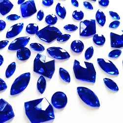 300Pcs Royal Blue Flatback Diy Pendant Jewel Sew on Design Decorative Rhinestones Crystals For Shoes Hair Dance Party Costumes