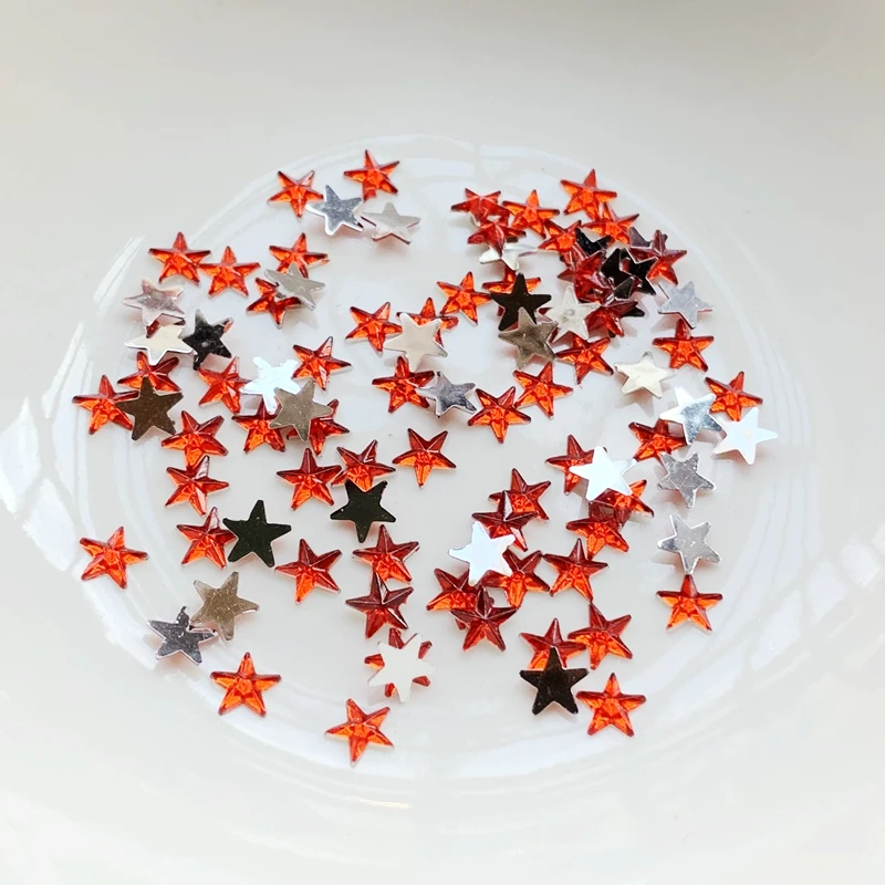 6mm sparkling five-pointed star acrylic flatback DIY jewelry making accessories nail art decorations nail rhinestones 500pcs/lot