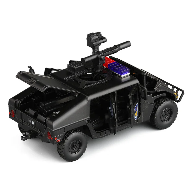 High quality 1:32 H1 special police alloy model,simulation die-cast sound and light children's toy car model,free shipping