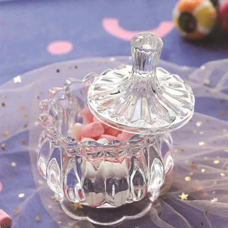 

Glass Jar Transparent Candy Snack Jar Crystal Storage Jar Dried Tea Cylinder Kitchen Storage Container Wedding Decoration Bottle