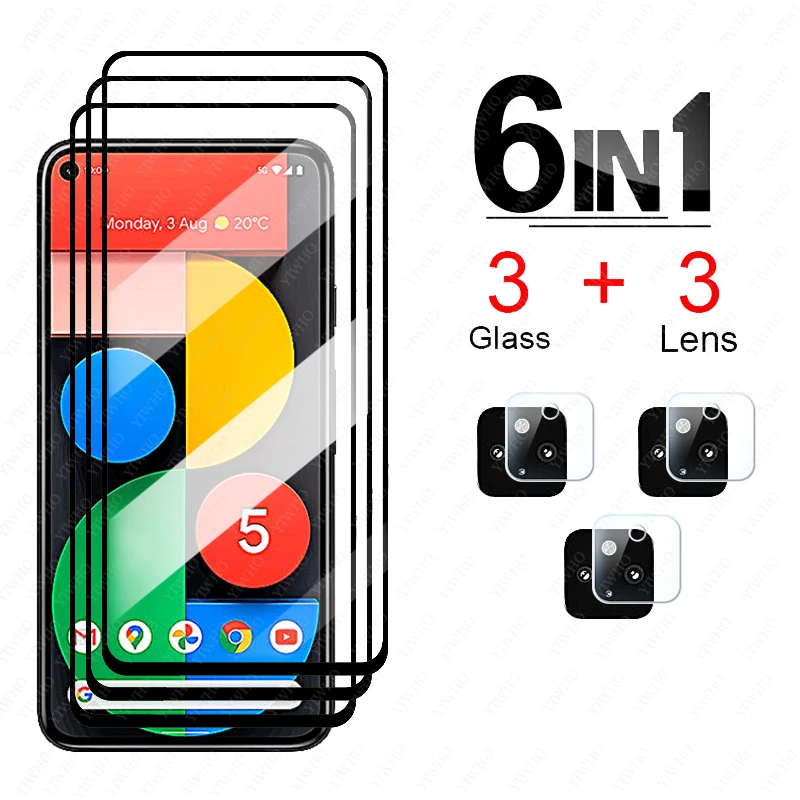 Google Pixel 5 용 강화 유리 보호 폰 필름, Pixel 5 4A 화면 보호기