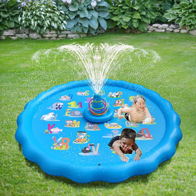 New Water Spray Mat Outdoor Lawn Water Play Game Mat Children's Water Spray Letter Mat Inflatable Frog Fountain Baby Play Mat