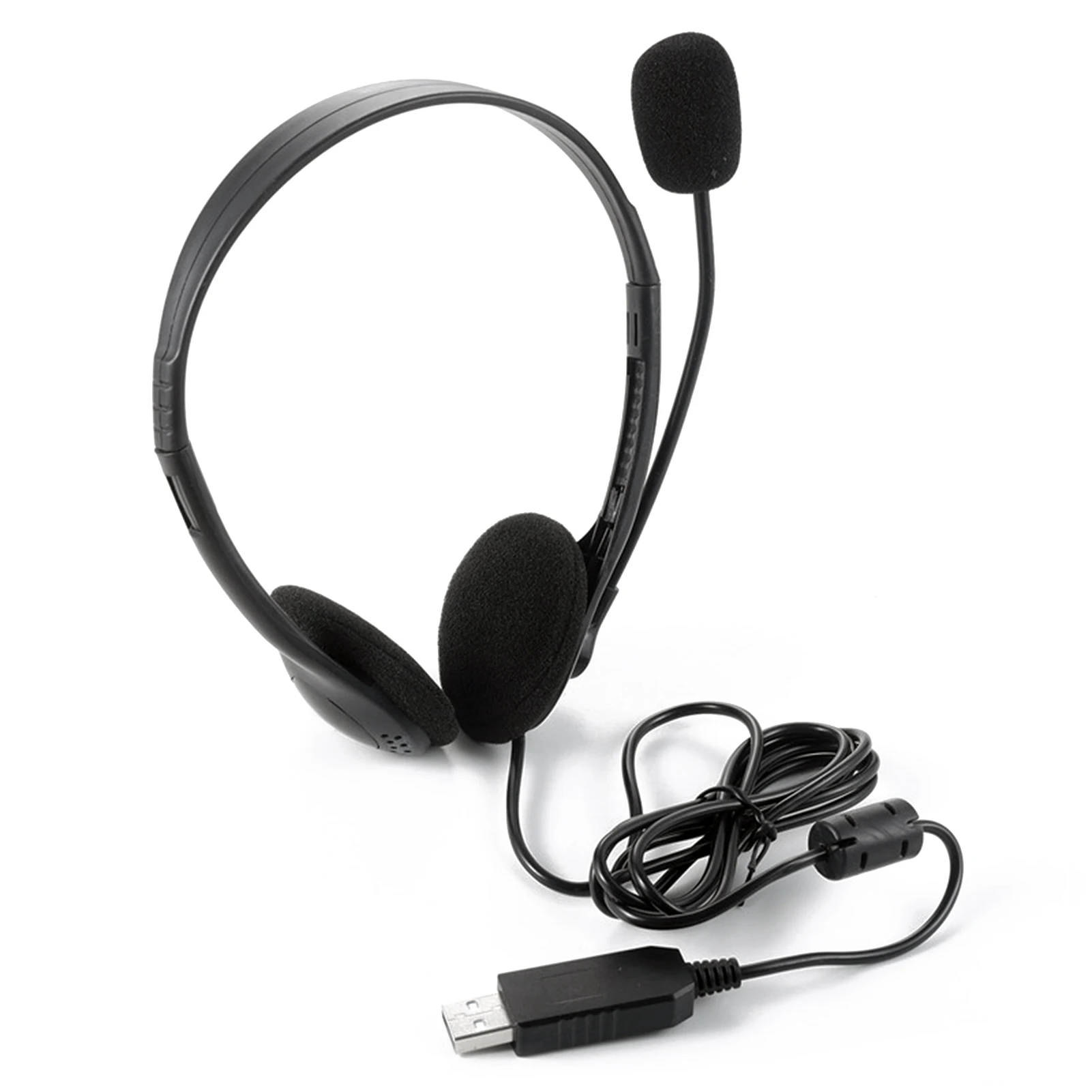 New USB Headset with Microphone for PC 3.5mm Business Headsets with Mic Mute Noise Cancelling for Call Center Headphones