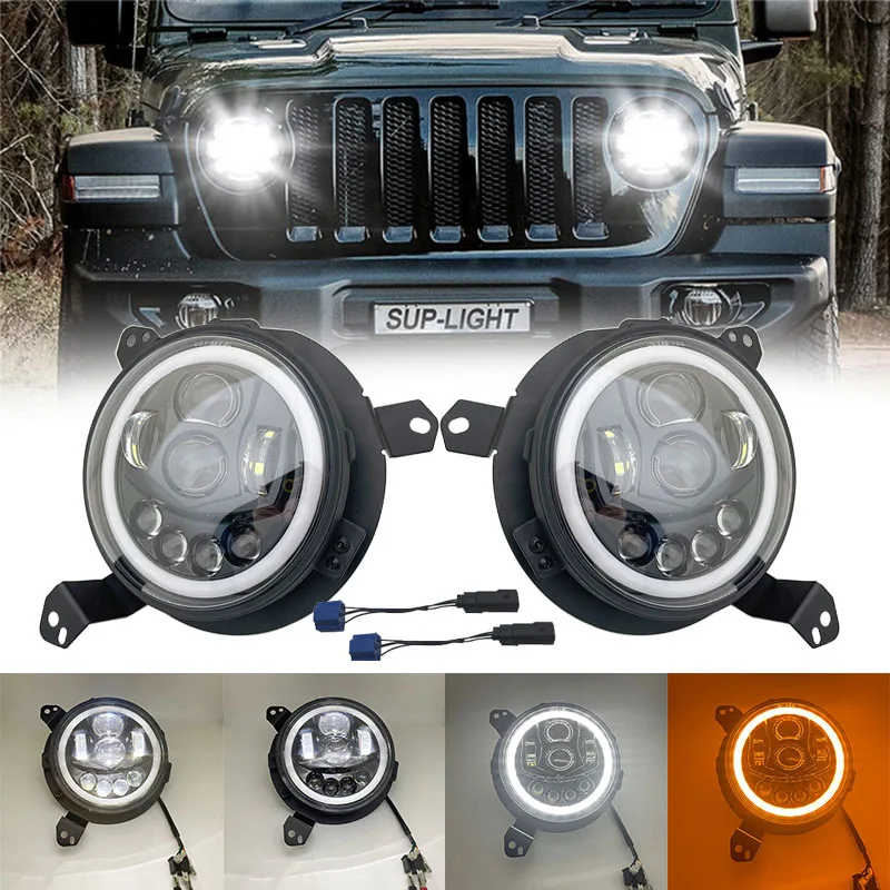 9 inch Led Headlight For Jeep Wrangler JL 2018 2019 Led Headlights 2pcs 12/24 For Jeep Gladiator JT 2020