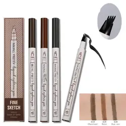 Microblading Tattoo Eyebrow Pencil 3D Liquid Eye brow Pen 4 Fork Tips Waterproof Natural Long Lasting  EyeBrow Makeup TSLM1