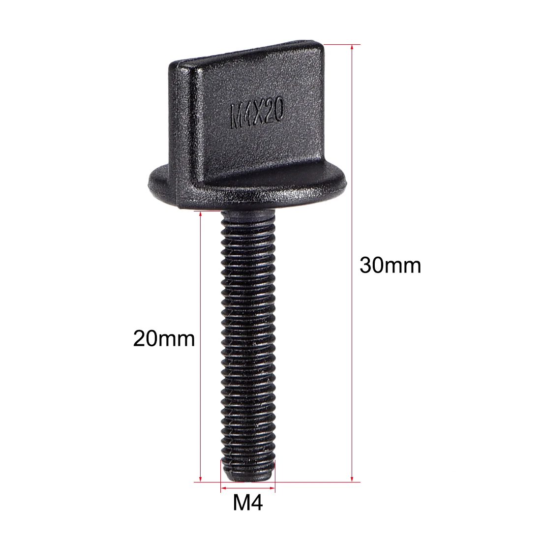 Uxcell 2pcs M4 x 20mm Thumb Screw Bolt with T Nut Hand Driven Spade Nylon Plastic Screws Metric Thread for RC Model Aircraft