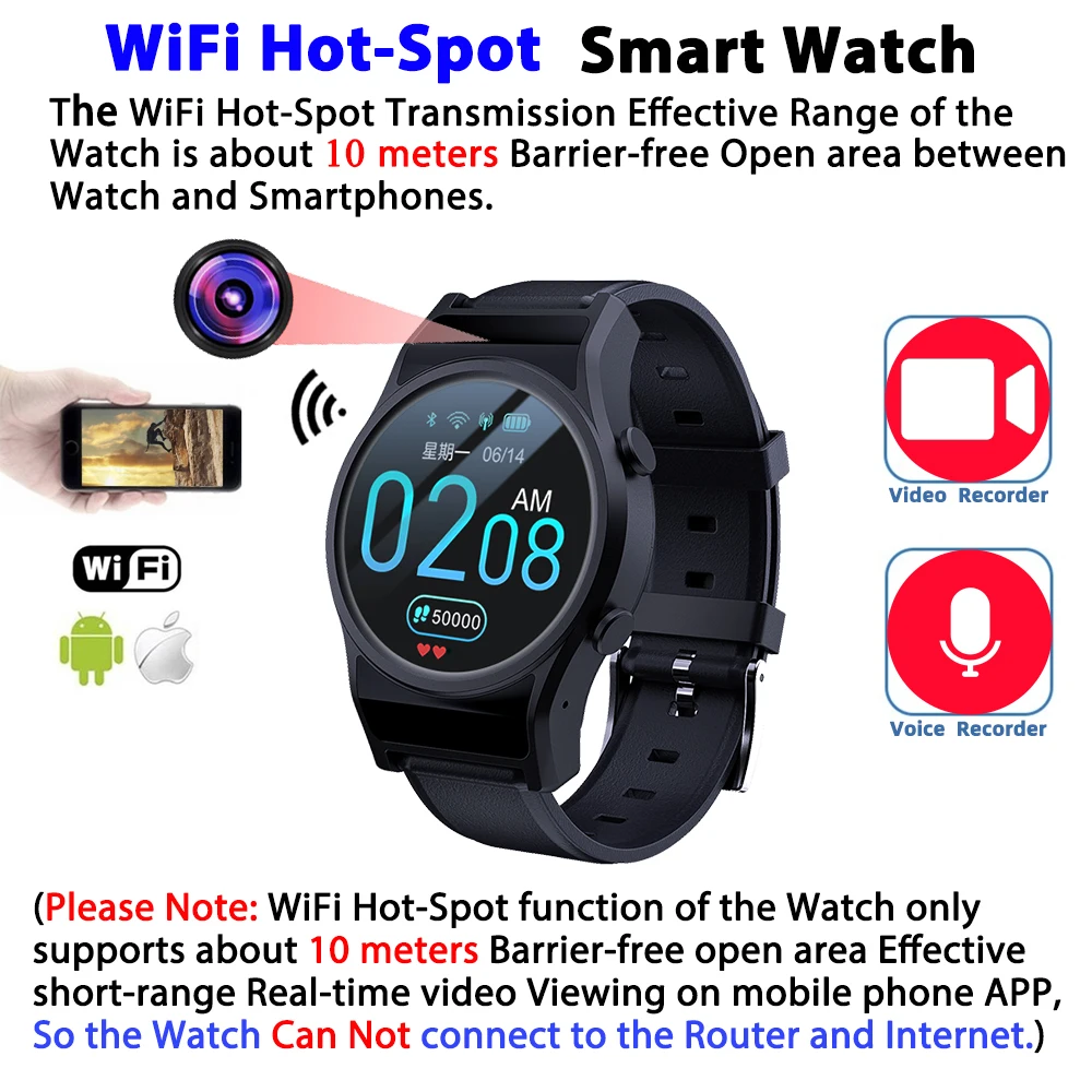 Новинка 1080P Беспроводная точка доступа Wi-Fi камера espion часы Смарт-браслет видеозаписывающее устройство espia камера мини камера Спорт DV