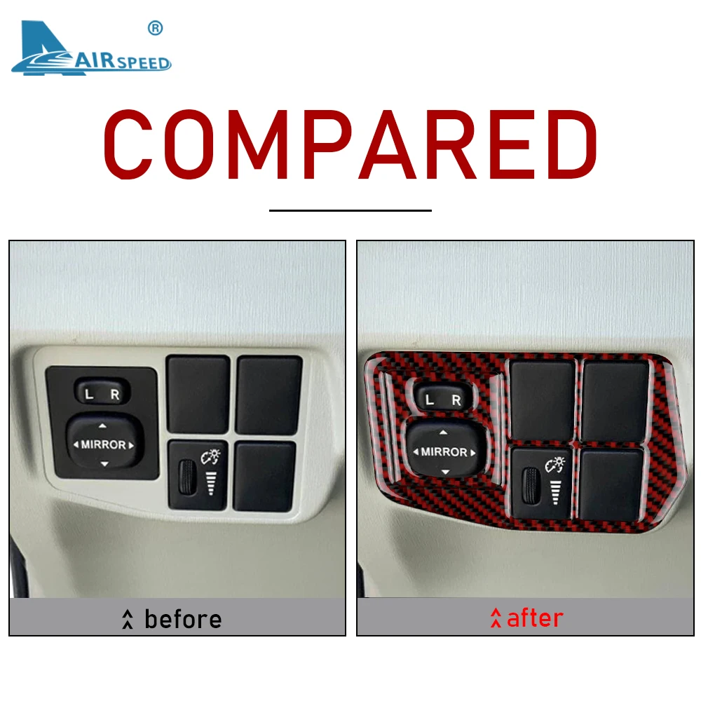 Real Soft Carbon Fiber for Toyota Prius 2010 2011 Accessories Interior Trim Car Headlight Side Mirror Switch Button Sticker image 2