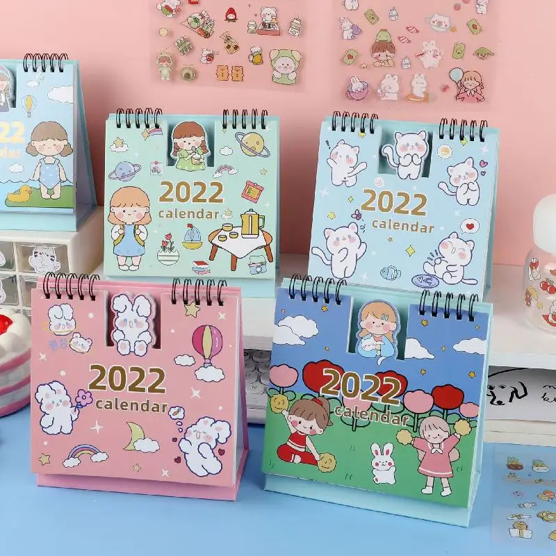 

2022 Wall Calendar Monthly Planner Agenda Wall Planner Schedule Daily Organizer Cute Cartoon Animation Girl Pattern