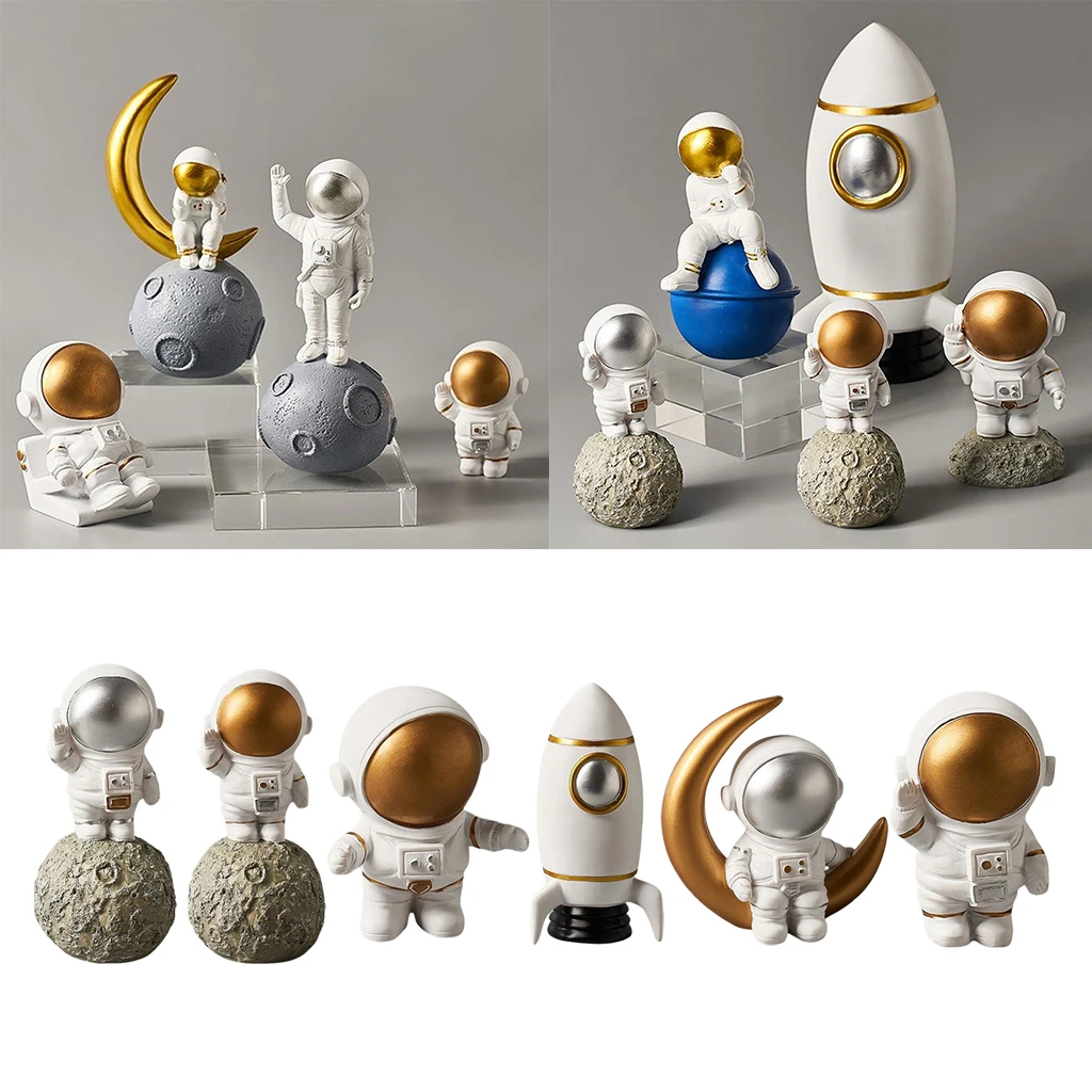 Resin Astronaut Figurine Outer Space Themed Party Home Office Desk Decoration