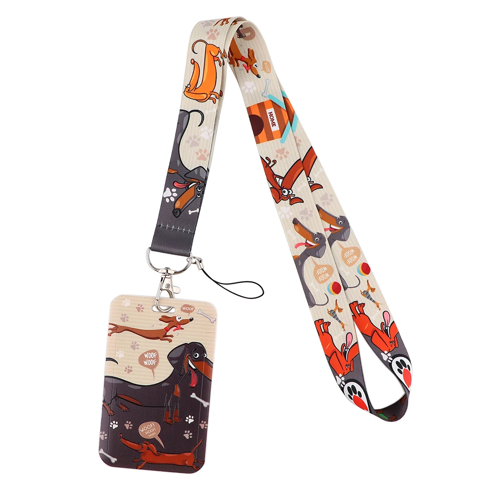 LX824 Dachshund Key Lanyard ID Card Case Badge Holder Neckband Phone Rope for Pendant USB Animal Neck Strap Cord Lariat Hot Gift