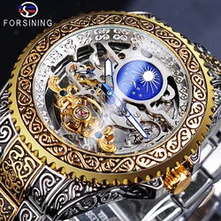 Forsining orologio da polso da uomo di lusso Tourbillon orologio meccanico da uomo automatico Casual orologi impermeabili scheletro Relogio Masculino