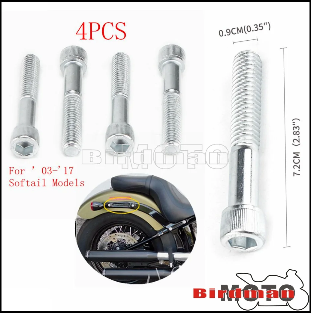 Motorcycle 4PCS Docking Hardware Kit Sissy Bar Luggage Rack Screw Bolt Fastener For Harley Softail Fat boy FXST FLS 2003-2017