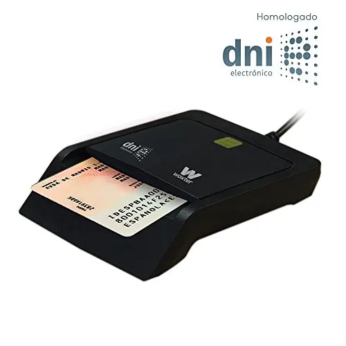 Woxter black electronic DNI reader-smart electronic DNI reader, DNI 3.0, Plug & Play, Compatible with PC and Mac