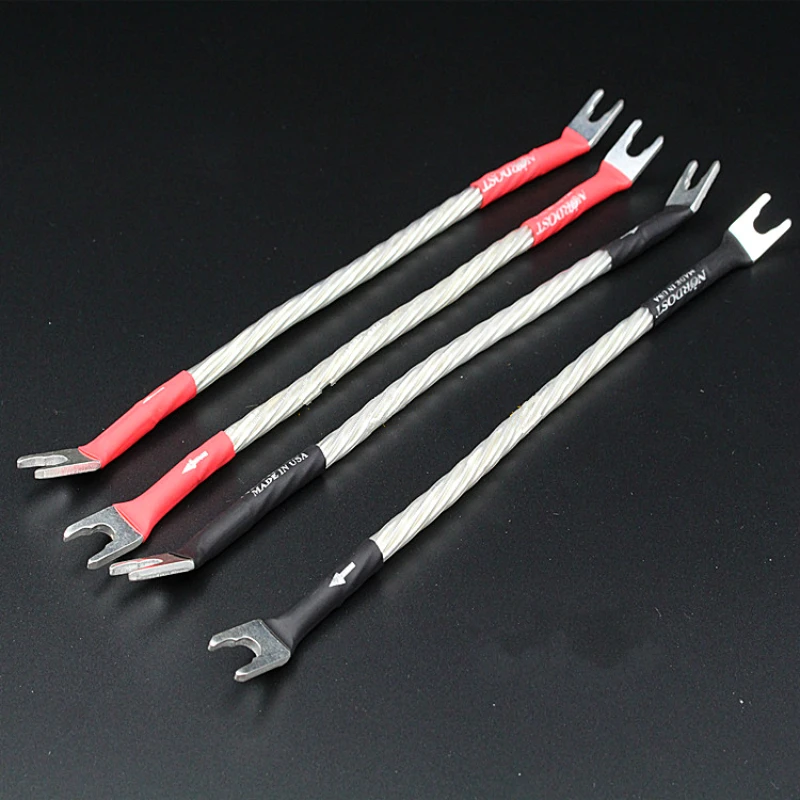 

4Pcs Hi-end ODIN interconnect audio jumper cable Silver Plated banana plug spade Connector Bridge Wire