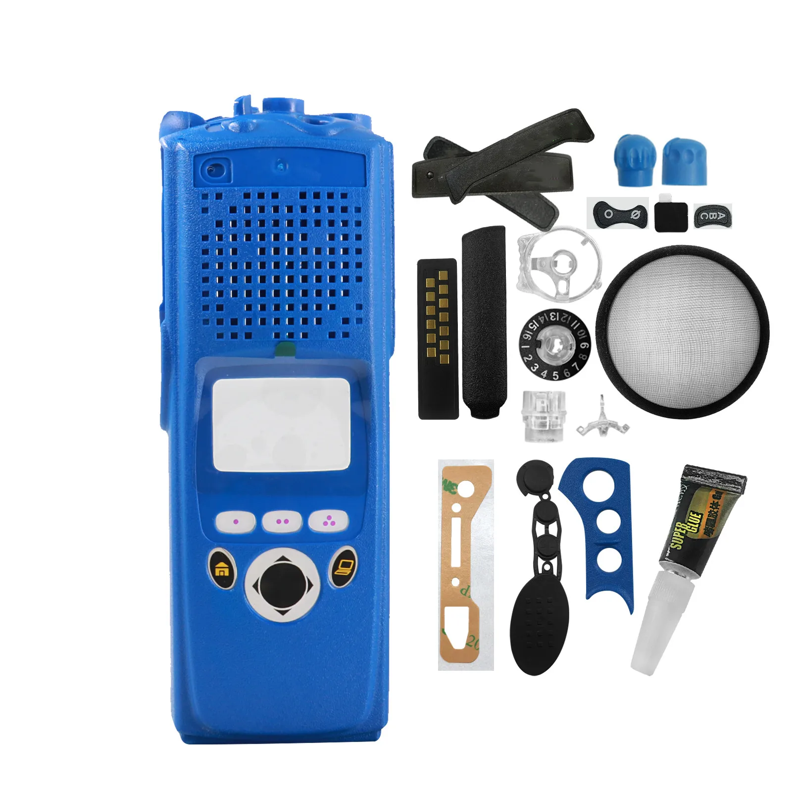 Replacement Housing Case Kit For XTS5000 M2 Model 2 Two-way Radios Walkie Talkie Blue