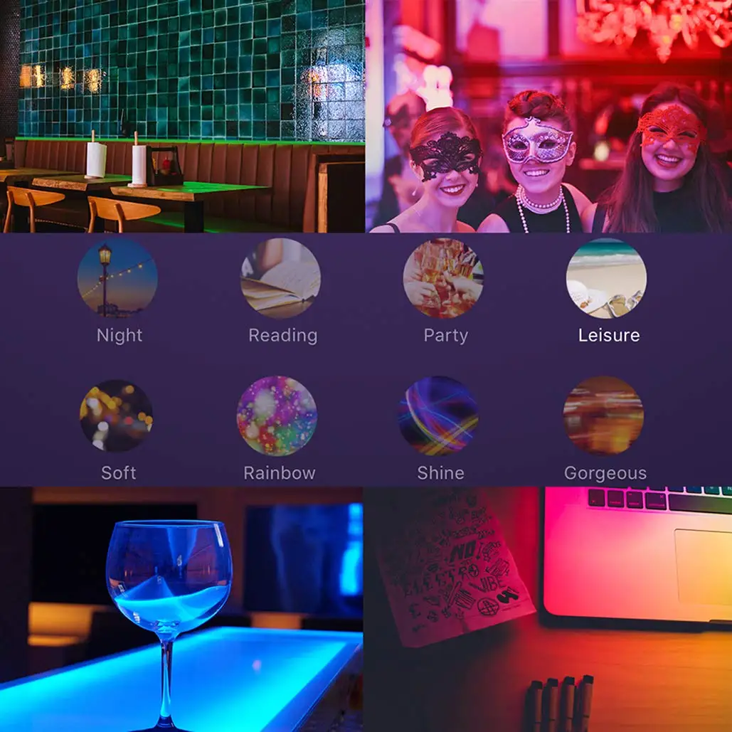 Bloothtooth SMD5050 LED Strip Light Waterproof 5m 10m Band Sync To Music Coloring Changing Lamp Ribbon For Party House Decration