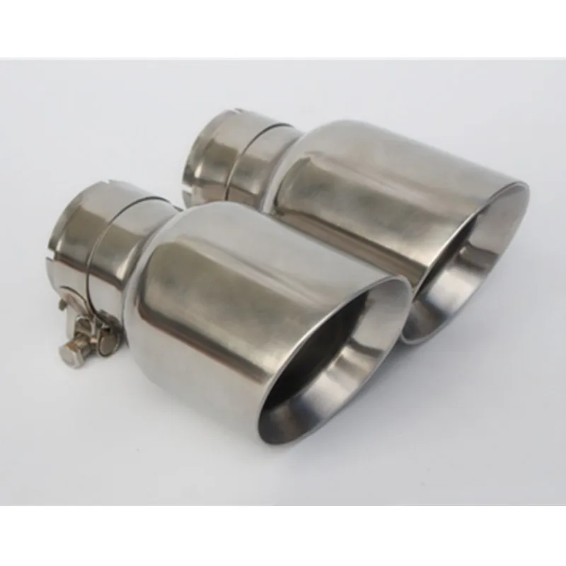 1PCS Inlet (63mm) Outlet (89mm) stainless steel universal Exhaust Tip/Muffler pipe For BMW BENZ AUDI VW Car Accessories