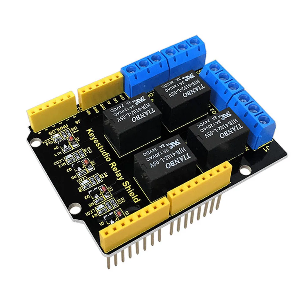 Keystudio – Module de bouclier de relais pour Arduino UNO R3, 4 canaux, 5V