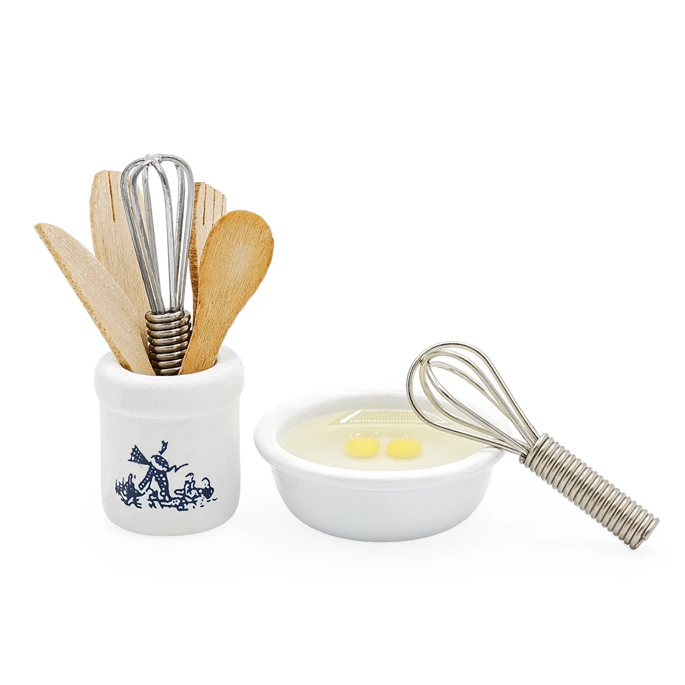 

Odoria 1:12 Miniature Bakeware Set Whisk Egg Mixing Bowl Simulation Food Kitchen Dollhouse Accessories Doll House Decoration