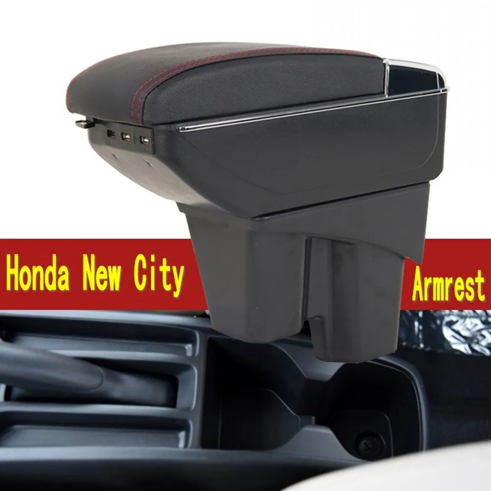 For Honda City Center console Arm Rest Armrest Box central Store content Storage box