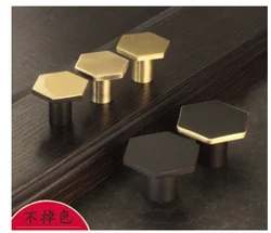Gold Antique Brass Hexagon Knobs Cabinet Knob Handle Dresser Knobs Drawer Pulls Kitchen Furniture Hardware Wall Hooks