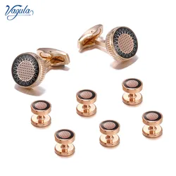 VAGULA Cufflink Stud in 8pcs Set New Suit Tuxedo Collar Stud Set S17