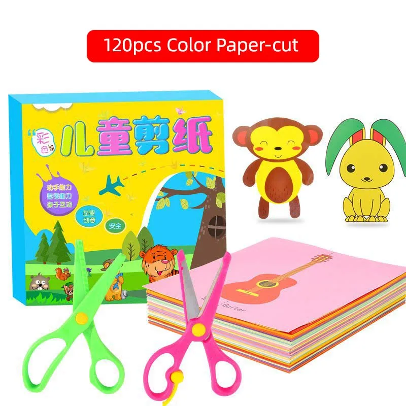 Nieuwe 120 200 240 Stks/set Kids Cartoon Kleur Papier Vouwen En Snijden Speelgoed/Kinderen Kingergarden Art Diy Educatief Speelgoed