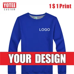 YOTEE-Sudadera de lana con Logo personalizado para hombre, suéter holgado de cuello redondo, Sudadera con capucha, bricolaje, Otoño/Invierno, novedad de 2021