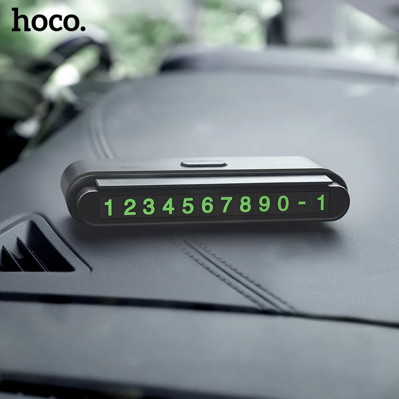 

Hoco Hidden Car Phone Number Temporary Parking Card Hidden Luminous Auto Accessories Plates Car Park Stop Multiple Characters